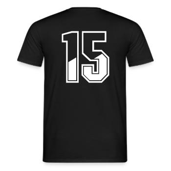 15 Jahre Trikot Nummer 15 T-shirt Nummer 15 - Männer T-Shirt - Schwarz - Hinten - AI Model Male 178 light (178cm)