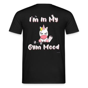 Gym Unicorn T-shirt - Männer T-Shirt - Schwarz - Hinten - AI Model Male 178 light (178cm)