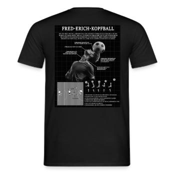 Fred-Erich-Kopfball - Männer T-Shirt - Schwarz - Hinten - AI Model Male 178 light (178cm)