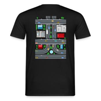 Tapis de jeu Tapis de jeu Carte routière Massage - T-shirt homme - noir - Dos - AI Model Male 178 light (178cm)