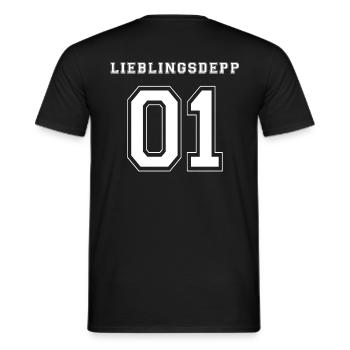 LIEBLINGSDEPP 01 - WHITE EDITION - Männer T-Shirt - Schwarz - Hinten - AI Model Male 178 light (178cm)
