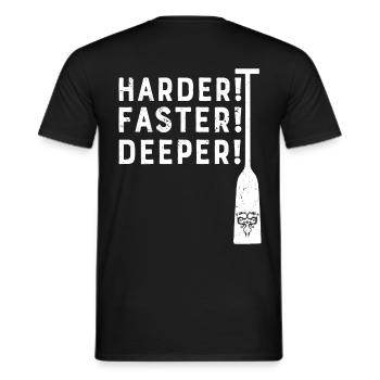 Dragon Boat Paddle Hardener! More quickly! Deeper! canoe - Men's T-Shirt - black - Back - AI Model Male 178 light (178cm)