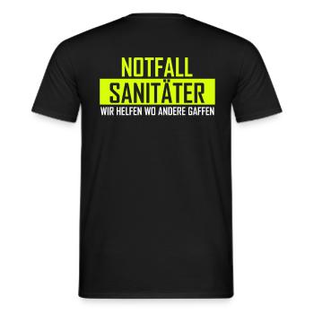 Emergency Paramedics Help where other gazes gawk - Men's T-Shirt - black - Back - AI Model Male 178 light (178cm)