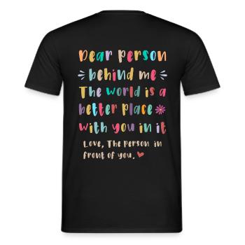 Chère personne derrière moi - T-shirt homme - noir - Dos - AI Model Male 178 light (178cm)
