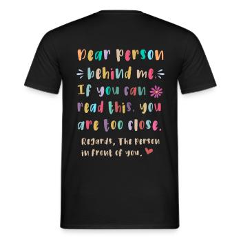 Chère personne derrière moi - T-shirt homme - noir - Dos - AI Model Male 178 light (178cm)