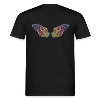 rainbow wings flight mode - Men's T-Shirt - black - Back - AI Model Male 178 light (178cm)