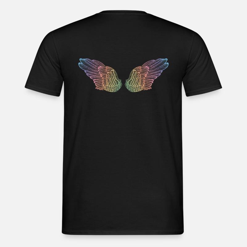 Regenbogen Flügel Flugmodus - Männer T-Shirt - Schwarz