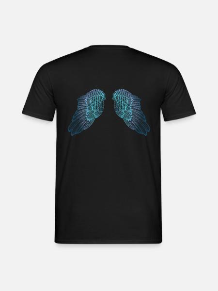 Blue Toned Angel Wings - Men's T-Shirt - black