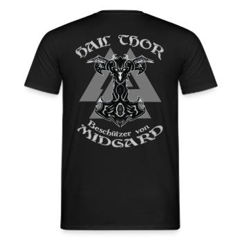 HAIL THOR - Männer T-Shirt - Schwarz - Hinten - AI Model Male 178 light (178cm)