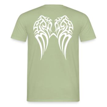 Ailes blanches - ailes blanches - T-shirt homme - vert sauge - Dos - AI Model Male 178 light (178cm)