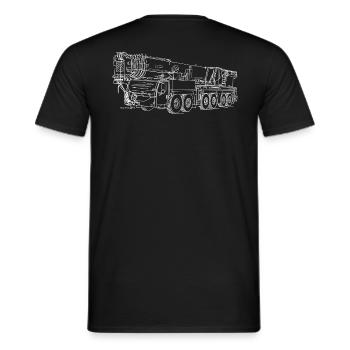 Mobile crane LTM1300 white - Men's T-Shirt - black - Back - AI Model Male 178 light (178cm)
