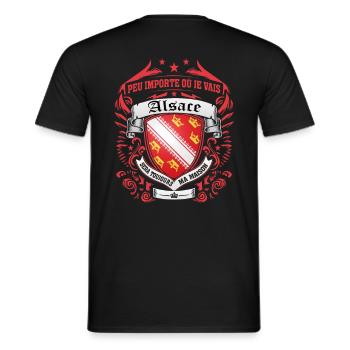 Alsace notre région - T-shirt homme - noir - Dos - AI Model Male 178 light (178cm)