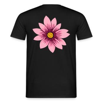 Blumenmotiv rosa pink - Männer T-Shirt - Schwarz - Hinten - AI Model Male 178 light (178cm)