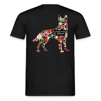 German Shepherd Design - Men's T-Shirt - black - Back - AI Model Male 178 light (178cm)