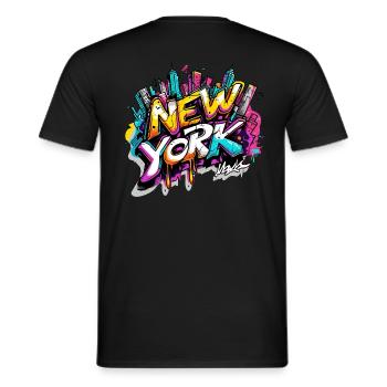 Skyline de New York - T-shirt homme - noir - Dos - AI Model Male 178 light (178cm)