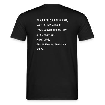 Funny positive saying - Men's T-Shirt - black - Back - AI Model Male 178 light (178cm)