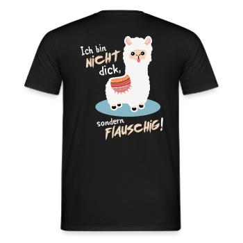 ALPAKA - NICHT DICK, SONDERN FLAUSCHIG - T-SHIRT - Männer T-Shirt - Schwarz - Hinten - AI Model Male 178 light (178cm)