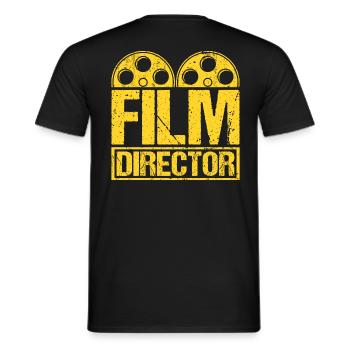 Film Movie Director Crew Member Uniform - Men's T-Shirt - black - Back - AI Model Male 178 light (178cm)