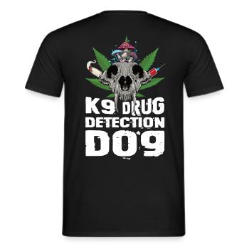 Dog Police Service Dog Drugs - Men's T-Shirt - black - Back - AI Model Male 178 light (178cm)