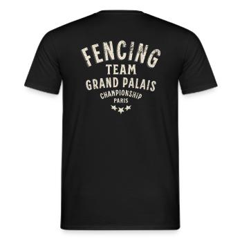 Fencing team Grand Palais Paris - T-shirt homme - noir - Dos - AI Model Male 178 light (178cm)