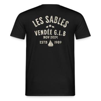 Les Sables Vendée GLB 2024 - Männer T-Shirt - Schwarz - Hinten - AI Model Male 178 light (178cm)