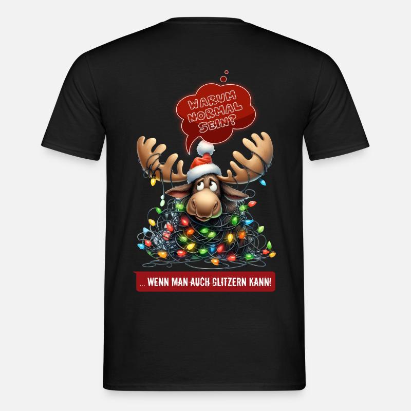 LUSTIGER ELCH | Weihnachtspulli | ugly sweater - Männer T-Shirt - Schwarz