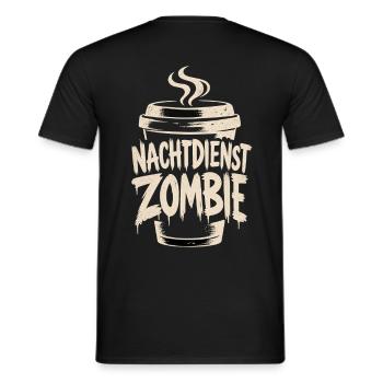 Nachtdienstzombie - Männer T-Shirt - Schwarz - Hinten - AI Model Male 178 light (178cm)