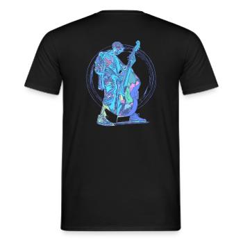 Double bass guy - Men's T-Shirt - black - Back - AI Model Male 178 light (178cm)