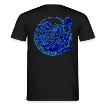 the little trumpeter - Men's T-Shirt - black - Back - AI Model Male 178 light (178cm)