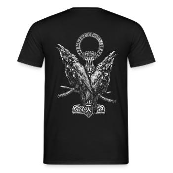 ThorHammer Raben und Runen Kreis - Männer T-Shirt - Schwarz - Hinten - AI Model Male 178 light (178cm)