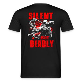 Silent But Deadly Bowhunting Bogenjagd Compound Bo - Männer T-Shirt - Schwarz - Hinten - AI Model Male 178 light (178cm)