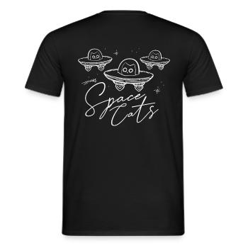 Space Cats - Cat in UFO | funny space cats - Men's T-Shirt - black - Back - AI Model Male 178 light (178cm)