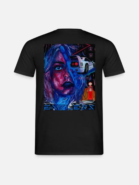 Cyber Punk Synthwave Acryldesign - Männer T-Shirt - Schwarz