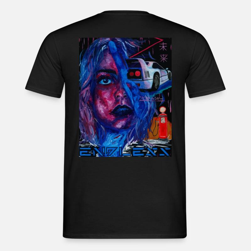 Cyber punk synthwave acrylic design - Men’s T-shirt - black