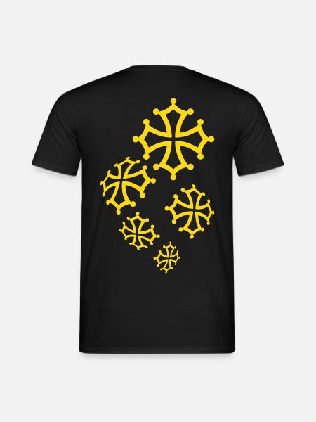 Croix du Pays Occitan - T-shirt homme - noir