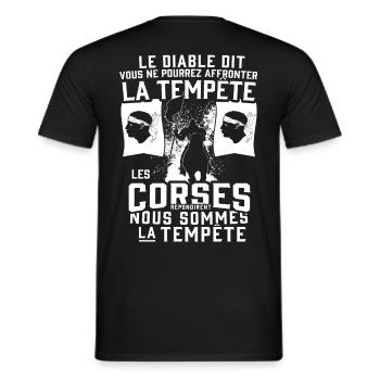 Tempête Corses - T-shirt homme - noir - Dos - AI Model Male 178 light (178cm)