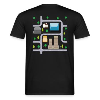 Tapis de jeu Tapis de jeu Carte routière Massage - T-shirt homme - noir - Dos - AI Model Male 178 light (178cm)