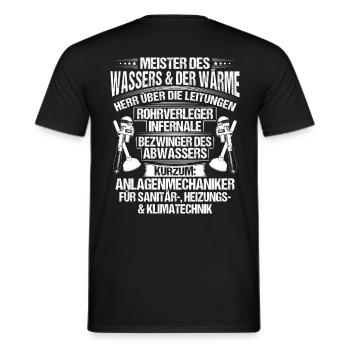 Anlagenmechaniker/Klempner/Sanitär/Klima/Geschenk - Männer T-Shirt - Schwarz - Hinten - AI Model Male 178 light (178cm)