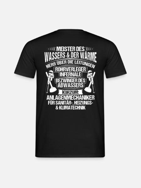 Anlagenmechaniker/Klempner/Sanitär/Klima/Geschenk - Männer T-Shirt - Schwarz