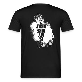 Is My Bike Okay? T-shirt gift for mountain bikers - Men's T-Shirt - black - Back - AI Model Male 178 light (178cm)