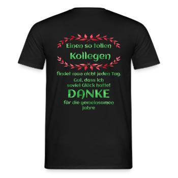 Danke Kollege Abschied Abschiedsfeier Geschenkidee - Männer T-Shirt - Schwarz - Hinten - AI Model Male 178 light (178cm)