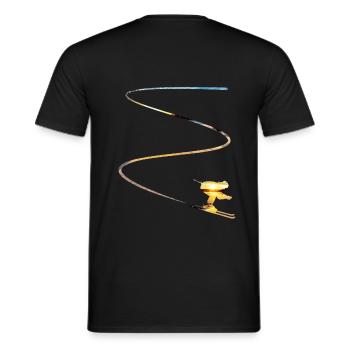 Skier Winter Sports Holiday Snow Ski skiing - Men's T-Shirt - black - Back - AI Model Male 178 light (178cm)