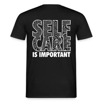 SELFCARE IS IMPORTANT - Männer T-Shirt - Schwarz - Hinten - AI Model Male 178 light (178cm)