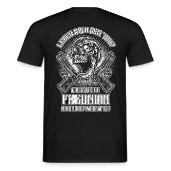 SKULL FREUNDIN - Männer T-Shirt - Schwarz - Hinten - AI Model Male 178 light (178cm)