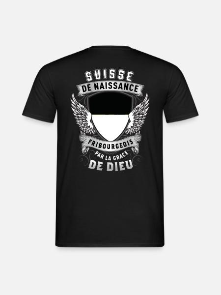 Fribourgeois Grâce de Dieu - T-shirt homme - noir