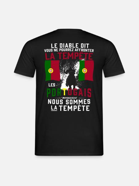 Tempête Portugais - T-shirt homme - noir
