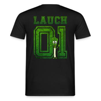 Lauch 01 mit Lauch grün vintage - Männer T-Shirt - Schwarz - Hinten - AI Model Male 178 light (178cm)