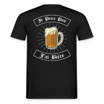 je peux pas j'ai bière | cadeau marrant bière - T-shirt homme - noir - Dos - AI Model Male 178 light (178cm)
