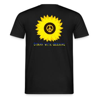 Stand with Ukraine - Männer T-Shirt - Schwarz - Hinten - AI Model Male 178 light (178cm)