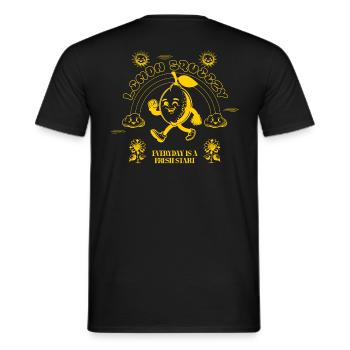 Lemon Squeezy Retro Comic Style - Men's T-Shirt - black - Back - AI Model Male 178 light (178cm)